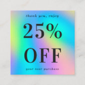 虹色モダンはっきりしたタイポグラフィ小規模企業 割引カード (正面)