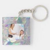 虹色モダンエンジェルティンセルキーチェーン キーホルダー (裏面)