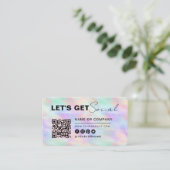 虹色モダンオパールがスタイリッシュ我々と接続 名刺 (スタンド正面)