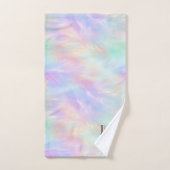 虹色モダンオパールスタイリッシュモノグラムのロゴ バスタオルセット (ハンドタオル)