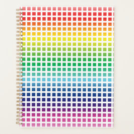 虹色モダングラデーション格子模様 プランナー手帳