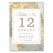 虹色モダングリッター結婚のテーブル番号 テーブルナンバー (正面)