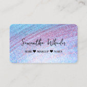 虹色モダンフェイクホログラフィックガラスグリッター 名刺 (正面)