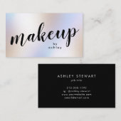 虹色モダンホログラフィックきらめくメイクアップ 名刺 (正面/裏面)