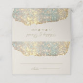 虹色モダンホログラフィックグリッター結婚ズ プレイスカード (外部開封)