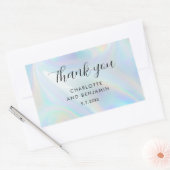 虹色モダンミニマル結婚リスト 長方形シール (封筒)