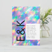 虹色モダンモノグラム結婚の 招待状 (スタンド正面)