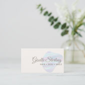 虹色モダン真珠ブロブのヘアスキン爪、 ネイル 名刺 (スタンド正面)