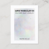 虹色モダン真珠QRコードジュエリーイヤリング 名刺 (正面)