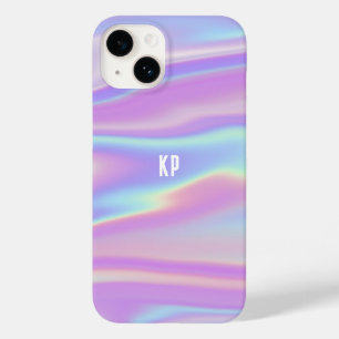 虹色モノグラムののガーリー抽象芸術コンテンポラリー Case-Mate iPhone 14ケース