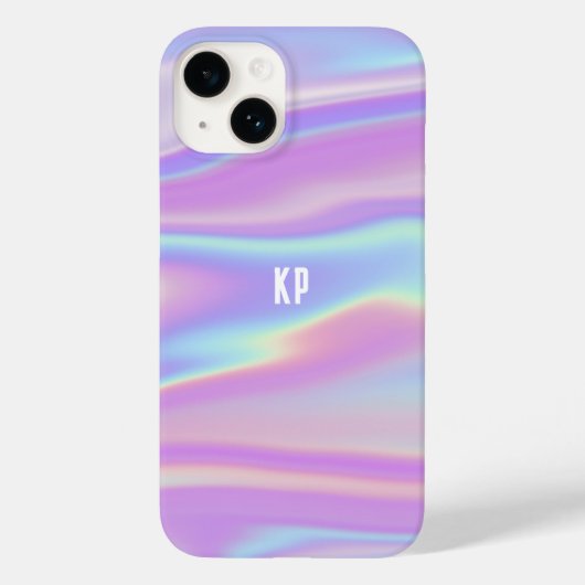 虹色モノグラムののガーリー抽象芸術コンテンポラリー Case-Mate iPhoneケース (裏面)