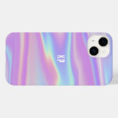 虹色モノグラムののガーリー抽象芸術コンテンポラリー Case-Mate iPhoneケース (裏面 (横))