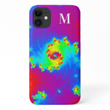 虹色モノグラムのグラデーション緩和曲線フラクタル