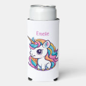虹色ユニコーンのモチーフ スリム缶クーラー (Seltzer正面)