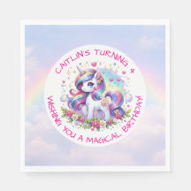 虹色ユニコーンの女の子の誕生日パーティー オーダーメイド