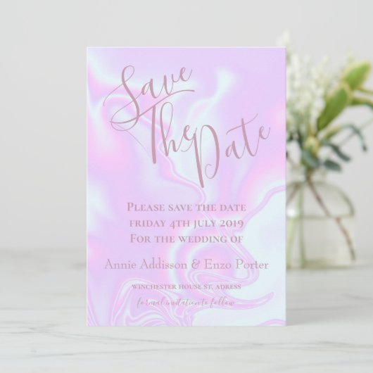 虹色ユニコーンの皮膚ホログラフィフェイクックテクスチャ セーブザデート (スタンド正面)