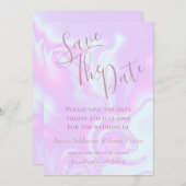 虹色ユニコーンの皮膚ホログラフィフェイクックテクスチャ セーブザデート (正面/裏面)