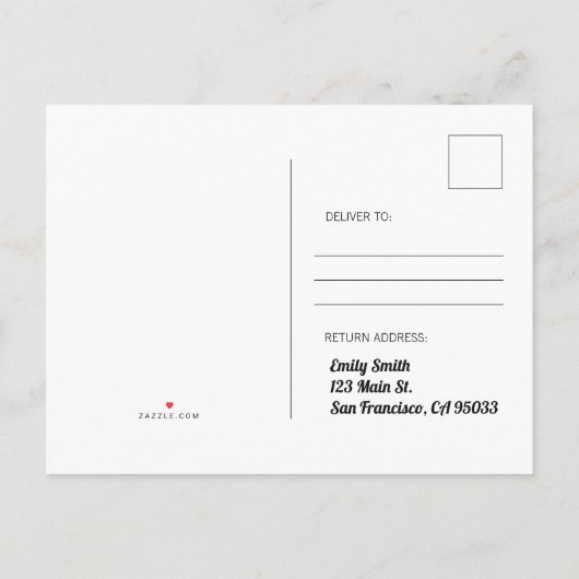 虹色ユニコーンスターズ誕生日パーティー招待状 インビテーションポストカード (裏面)