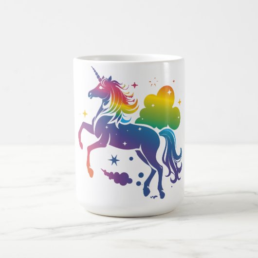 虹色ユニコーンデザイン コーヒーマグカップ (中央)