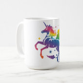 虹色ユニコーンデザイン コーヒーマグカップ (正面左)