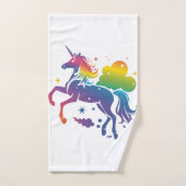 虹色ユニコーンデザイン バスタオルセット (ハンドタオル)