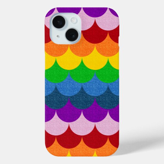 虹色ラメ入りマーメイドスケール柄 Case-Mate iPhoneケース (裏面)