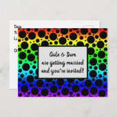 虹色ランダム水玉模様 インビテーションポストカード (正面/裏面)