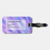 虹色リボンパーソナライズされたラゲッジタグ ラゲッジタグ (裏面横)