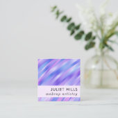 虹色リボン正方形名刺 スクエア名刺 (スタンド正面)