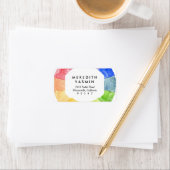 虹色リングモダンカラフル円 ラベル (インサイチュ)