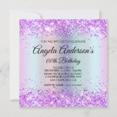 虹色レインボーきらめくマーメイドはかりで測誕生日 招待状 (裏面)