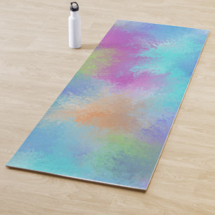 虹色レインボーウォーターカラーホリーアブストラクション ヨガマット