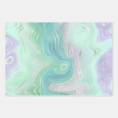 虹色レインボーグラディエントおよび金箔層 ラッピングペーパーシート (正面)