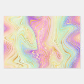 虹色レインボーグラディエントおよび金箔層 ラッピングペーパーシート (正面2)