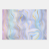 虹色レインボーグラディエントおよび金箔層 ラッピングペーパーシート (正面)