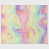 虹色レインボーグラディエントおよび金箔層 ラッピングペーパー (フラット)