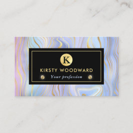 虹色レインボーグラディエントおよび金箔層 名刺