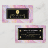 虹色レインボーグラディエントおよび金箔層 名刺 (正面/裏面)