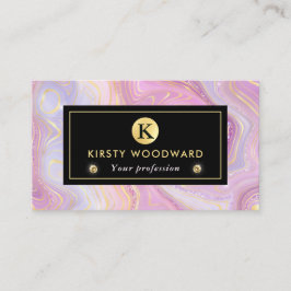 虹色レインボーグラディエントおよび金箔層 名刺