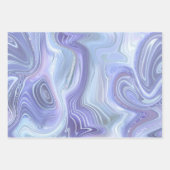 虹色レインボーグラディエントおよび銀箔の地層 ラッピングペーパーシート (正面2)