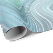 虹色レインボーグラディエントおよび銀箔の地層 ラッピングペーパー (ロールコーナー)