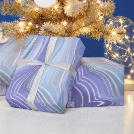 虹色レインボーグラディエントおよび銀箔の地層 ラッピングペーパー