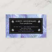 虹色レインボーグラディエントおよび銀箔の地層 名刺 (裏面)