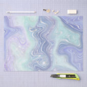 虹色レインボーグラディエントおよび銀箔の地層 薄葉紙 (クラフト)