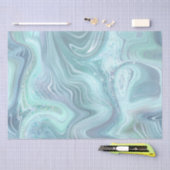 虹色レインボーグラディエントおよび銀箔の地層 薄葉紙 (クラフト)