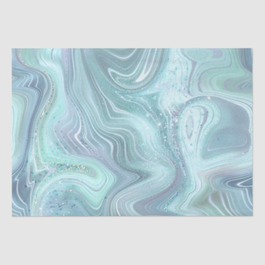 虹色レインボーグラディエントおよび銀箔の地層 薄葉紙 (正面)