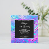 虹色レインボーグラデーションレオパフォイル誕生日 招待状 (スタンド正面)