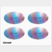 虹色レインボーグラム 楕円形シール (シート)