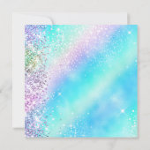 虹色レインボーグリッターとホイル21歳の誕生日 招待状 (裏面)
