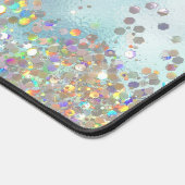 虹色レインボーホログラフィックグリッター デスクマット (コーナー)